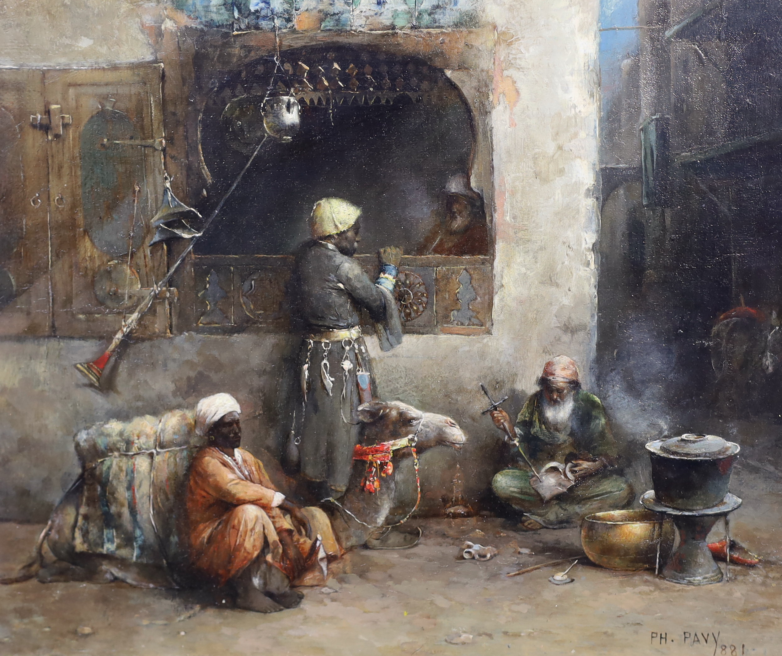 Philippe Pavey (French, b.1860), A Street in Cairo, oil on canvas, 24 x 29cm, Please note this lot attracts an additional import tax of 5% on the hammer price